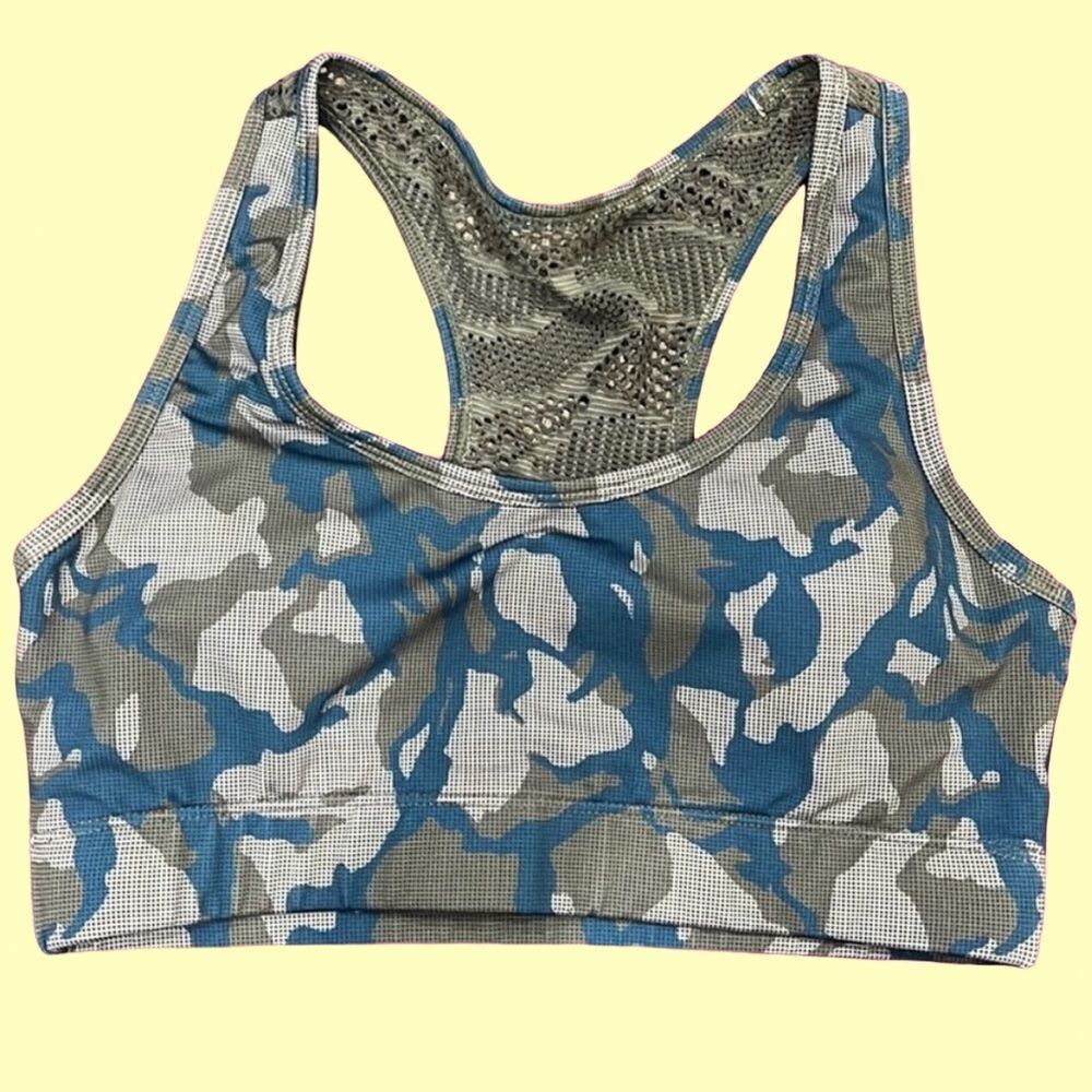 Zyia athletic sports bra womens small athleisure workout bra gym Camo green bra - Picture 7 of 7